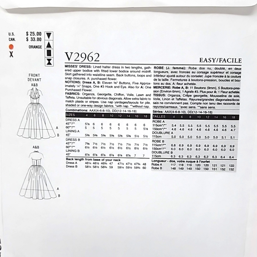Vogue Sewing Pattern 12-18 - Picture 4 of 4